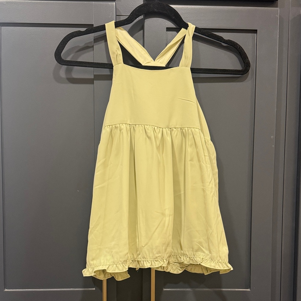 Pale Yellow Light Yellow Sleeveless Top